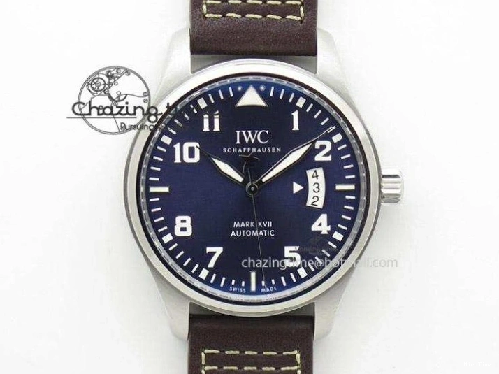 MIROTIME 0512 MoistureWicking Da Vinci IW356601 SS MKF 1:1 Best Edition Blue Dial On Black Leather Strap A 7233